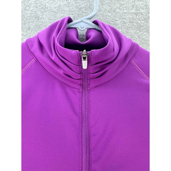 Peter Millar Women's sz M Zip Up Jacket LS Purple Athletic Pockets Golf UPF 50+ - Picture 3 of 10